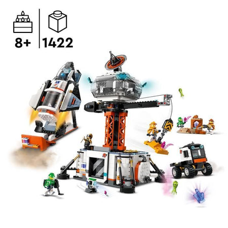 LEGO City Stazione Spaziale e Base di Lancio dei Razzi 60438 City, Giocattolo Spaziale, con Robot e 6 Minifigure