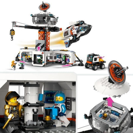LEGO City Stazione Spaziale e Base di Lancio dei Razzi 60438 City, Giocattolo Spaziale, con Robot e 6 Minifigure