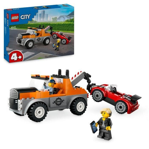 LEGO City 60435 Il carro attrezzi e l'auto sportiva, gioco di costruzioni per bambini di 4 anni