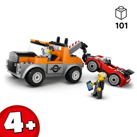 LEGO City 60435 Il carro attrezzi e l'auto sportiva, gioco di costruzioni per bambini di 4 anni