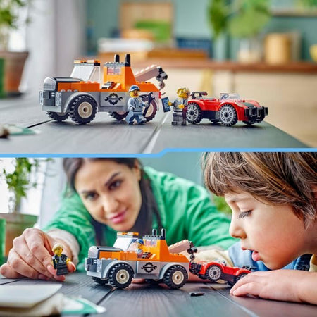 LEGO City 60435 Il carro attrezzi e l'auto sportiva, gioco di costruzioni per bambini di 4 anni
