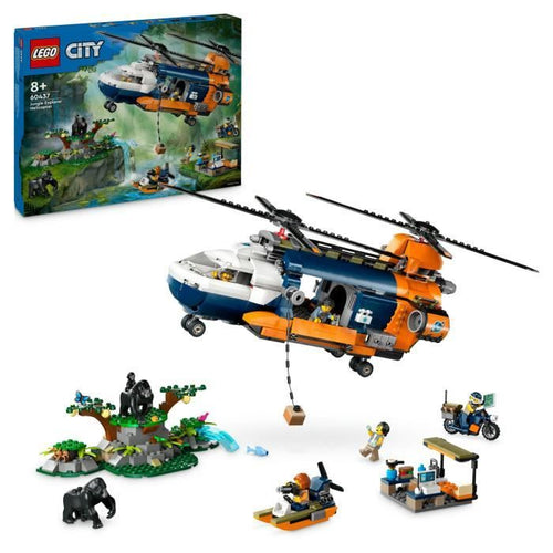 LEGO City 60437 L'elicottero dell'esploratore della giungla al campo base, dagli 8 anni