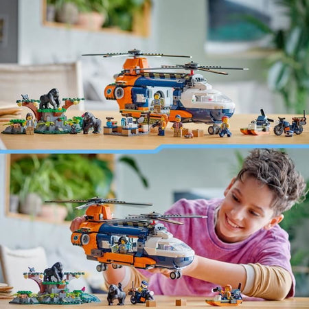 LEGO City 60437 L'elicottero dell'esploratore della giungla al campo base, dagli 8 anni