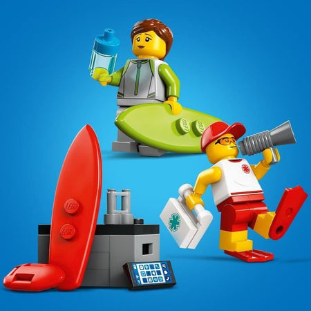 LEGO City 60453 Veicolo di salvataggio sulla spiaggia - Giocattolo per bambini di 6 anni con squalo