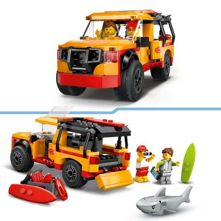 LEGO City 60453 Veicolo di salvataggio sulla spiaggia - Giocattolo per bambini di 6 anni con squalo