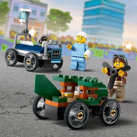 Pacchetto Auto da corsa LEGO City 60459: Aereo contro letto d'ospedale - Giocattolo per bambini di 5 anni