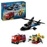 LEGO City 60462 Elicottero, camion dei pompieri e sottomarino modulare - Giocattolo per bambini di 7 anni