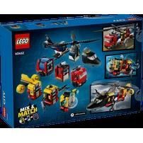 LEGO City 60462 Elicottero, camion dei pompieri e sottomarino modulare - Giocattolo per bambini di 7 anni
