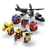 LEGO City 60462 Elicottero, camion dei pompieri e sottomarino modulare - Giocattolo per bambini di 7 anni