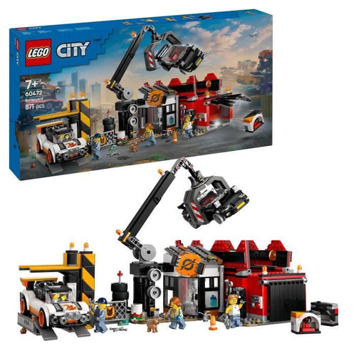LEGO City 60472 Car Junkyard - Giocattolo da costruzione per bambini e bambine dai 7 anni