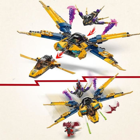 LEGO NINJAGO 71833 L'aereo super-tempesta di Ras e Arin - Gioco di costruzione per 8 anni