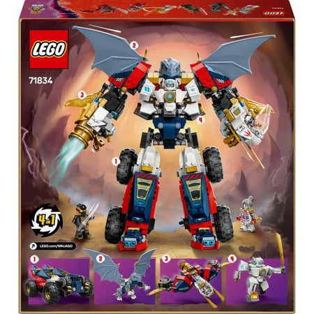 LEGO NINJAGO 71834 Il Robot Ultra Combo di Zane - Set da costruzione 4 in 1 per bambini dai 9 anni