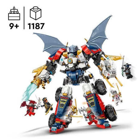 LEGO NINJAGO 71834 Il Robot Ultra Combo di Zane - Set da costruzione 4 in 1 per bambini dai 9 anni