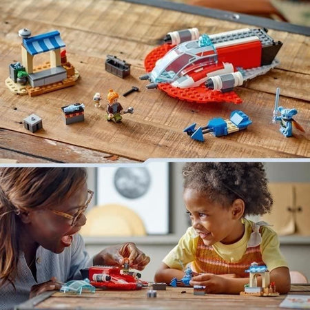 LEGO Star Wars Il Falco di Fuoco Cremisi 75384, giocattolo costruibile con speeder bike e minifigure