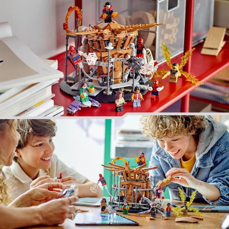 LEGO Marvel 76261 L'ultima resistenza di Spider-Man: Senza via di casa, giocattolo con 3 Peter Parker, Green Goblin, Electro