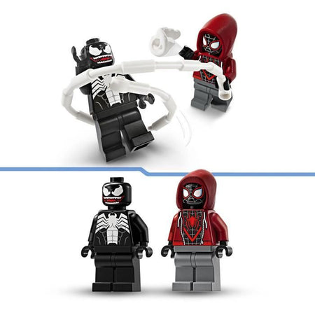 LEGO 76276 Marvel Venom's Robot Armor contro Miles Morales, giocattolo costruibile con minifigure