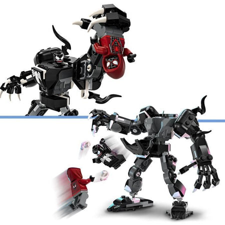 LEGO 76276 Marvel Venom's Robot Armor contro Miles Morales, giocattolo costruibile con minifigure