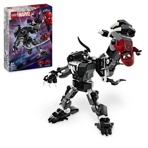 LEGO 76276 Marvel Venom's Robot Armor contro Miles Morales, giocattolo costruibile con minifigure