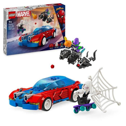LEGO Marvel Spider-Man Contro l'Auto da Corsa Green Goblin Venomizzato, Giocattolo con Minifigure di Supereroi, 76279