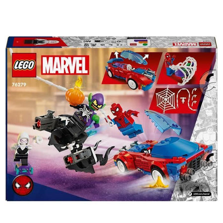 LEGO Marvel Spider-Man Contro l'Auto da Corsa Green Goblin Venomizzato, Giocattolo con Minifigure di Supereroi, 76279