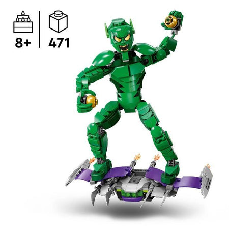 LEGO Marvel 76284 Minifigure costruibile di Green Goblin, supereroe giocattolo per bambini