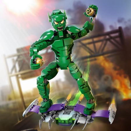 LEGO Marvel 76284 Minifigure costruibile di Green Goblin, supereroe giocattolo per bambini