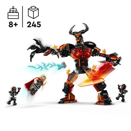 LEGO Marvel 76289 Minifigure costruibile di Thor contro Surtur, set di supereroi