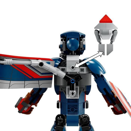 LEGO Marvel 76296 Nuova minifigure di Capitan America da costruire - Gioco di ruolo per bambini di 8 anni