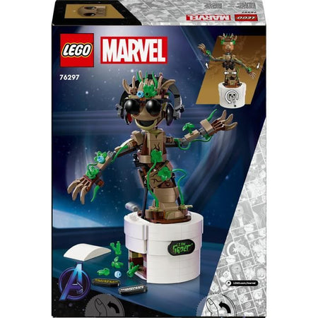 LEGO Marvel 76297 La danza di Baby Groot, giocattolo animato costruibile per bambini