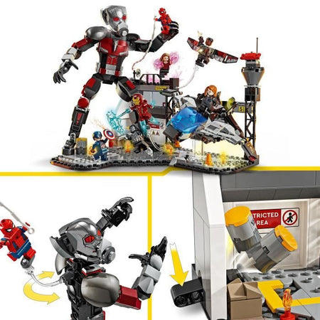 LEGO Marvel 76314 La battaglia di Capitan America: Guerra civile - Giocattolo per bambino di 10 anni