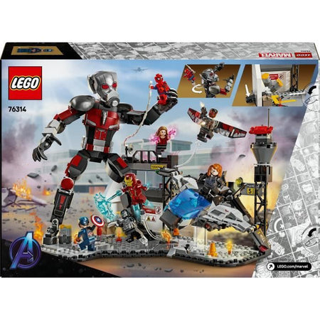 LEGO Marvel 76314 La battaglia di Capitan America: Guerra civile - Giocattolo per bambino di 10 anni
