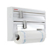 Dispenser da parete Leifheit Parat ComfortLine 25703, dispenser da parete da cucina per 3 rotoli, dispenser di carta con lame affilate