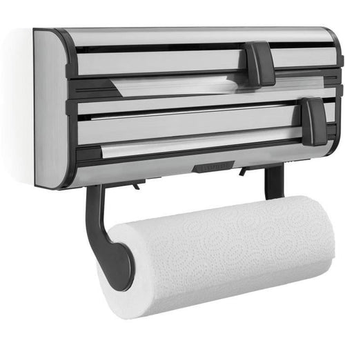 LEIFHEIT Dispensador de toallas de papel film aluminio Parat Royal 25793 Leifheit práctico dispensador de pared 3 rollos con cuchillas afiladas