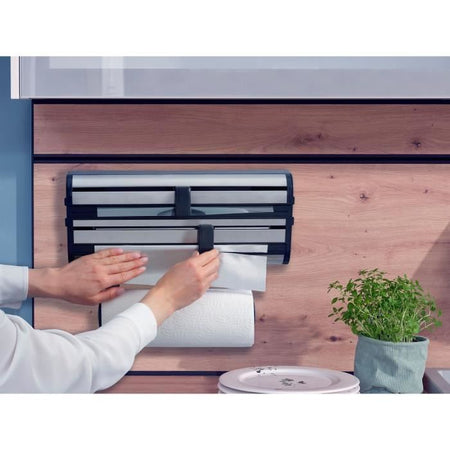 LEIFHEIT Distributore di salviette di carta pellicola alluminio Parat Royal 25793 Leifheit pratico dispenser da parete 3 rotoli con lame affilate