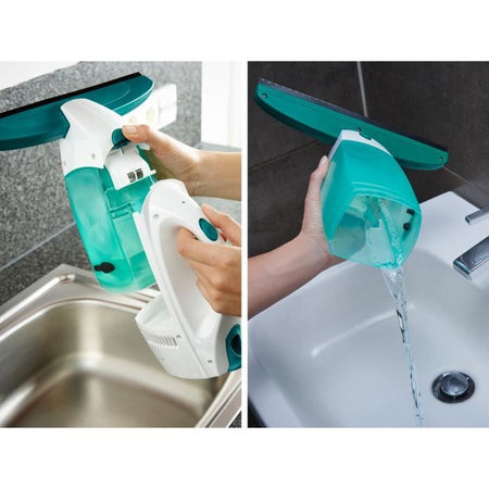 Kit aspirapolvere per vetri Leifheit 51003 Dry & Clean con manico e tergicristallo, lavavetri senza aloni, lavavetri multiuso