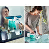 Kit aspirapolvere per vetri Leifheit 51003 Dry & Clean con manico e tergicristallo, lavavetri senza aloni, lavavetri multiuso