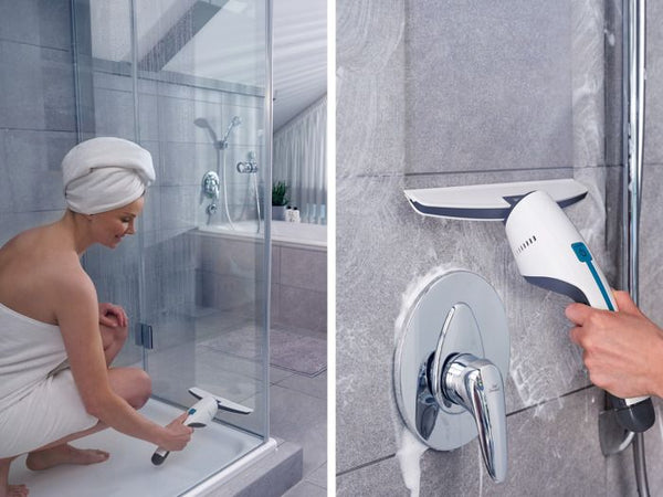 LEIFHEIT 51035 - Aspirapolvere bagno e vetro Nemo - Serbatoio 60ml - Autonomia 45min - IPX7 - Design ergonomico e sottile
