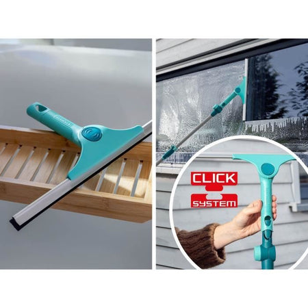 Manico telescopico da 130 a 400 cm Leifheit 41523, manico estensibile compatibile con i dispositivi di pulizia Leifheit Click-System