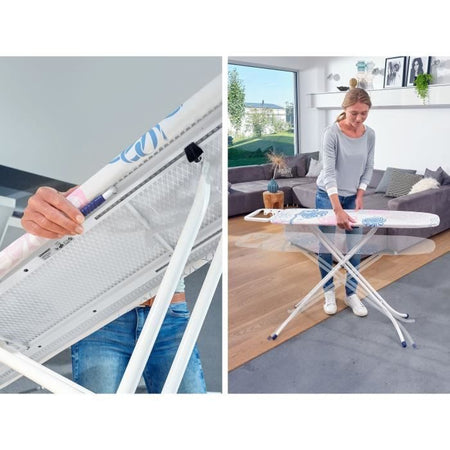 LEIFHEIT 72577 Classic M Asse da stiro Basic, asse da stiro 120x38 cm, regolabile in altezza con poggiaferro fisso