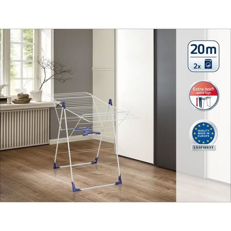 LEIFHEIT 81408 Essiccatore su piedini di apertura a chiusura semiautomatica 20 metri CLASSIC 200 Flex bianco e blu