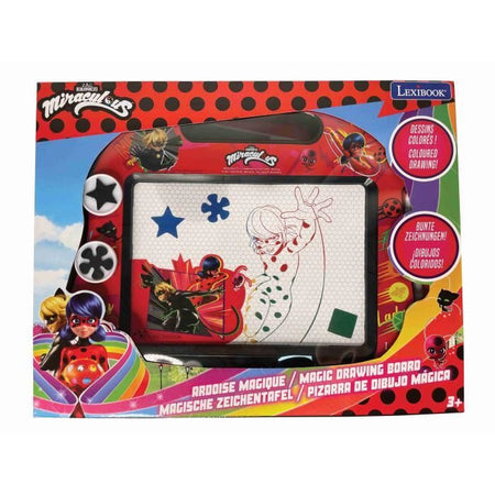 Lexibook - Lavagna magica Miraculous - Formato A5 - Accessori magnetici - Stilo e timbri - Dai 3 anni