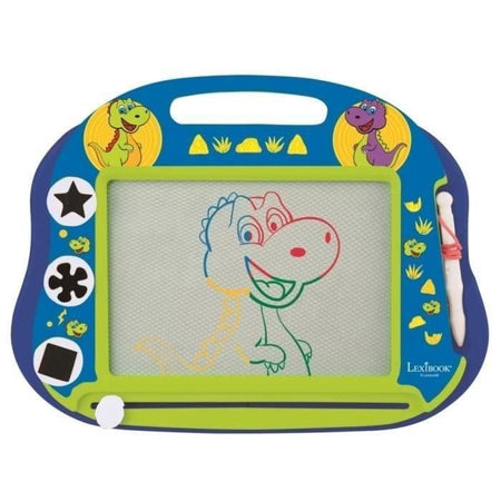 Lexibook - Lavagna magica Dinosauri - Formato A5 - Accessori magnetici - Stilo e timbri - Dai 3 anni