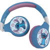 LEXIBOOK - Cuffie Disney Stitch 2 in 1 - Wireless Bluetooth 5.0 o cavo Audi - Batteria ricaricabile a lunga durata - Blu