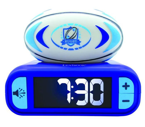 Sveglia digitale con luce notturna luminosa del pallone da rugby 3D ed effetti sonori