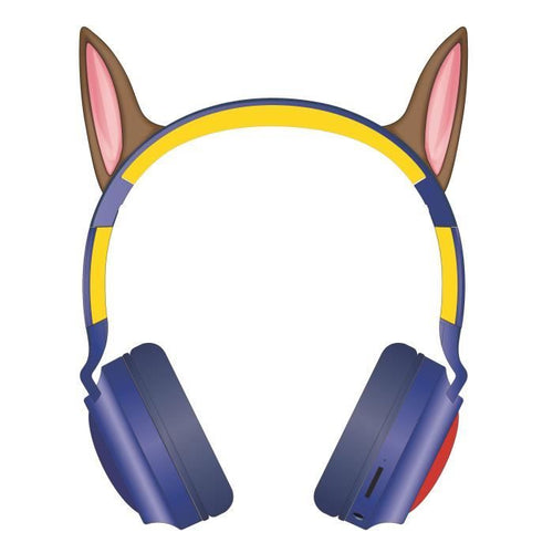 Casco lum. Bluetooth pieghevole e cablato con design 3D delle orecchie di Chase di Paw Patrol con limitazione del volume