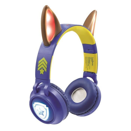 Casco lum. Bluetooth pieghevole e cablato con design 3D delle orecchie di Chase di Paw Patrol con limitazione del volume