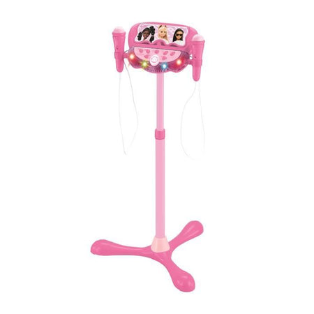 Microfono Barbie su supporto luminoso regolabile con altoparlante, 2 microfoni ed effetti vocali, altoparlante Bluetooth