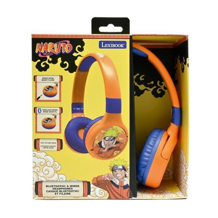 Naruto Comodo e pieghevole 2 in 1 Bluetooth e auricolare cablato con limitazione del suono