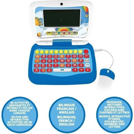 Laptop didattico bilingue FR/EN per un totale di 40 attività suddivise in 6 categorie