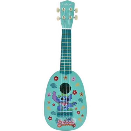 Lexibook - Stitch Ukulele - Circa 53 cm - Legno - 6 corde in nylon - Guida fornita